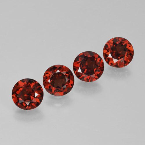 4.03 ctw Red Pyrope Garnet Stones, Natural Pyrope Garnet in Round Facet Shape for Sale