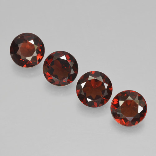Deep Blood Red Гранат Пироп Камень - 0.9ct Круглая Фасетная Огранка (ID: 463892)