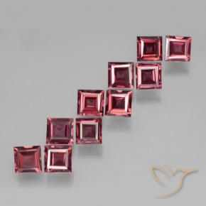 3.83 ctw Red Pyrope Garnet Stones, Natural Pyrope Garnet in Square Step-Cut Shape for Sale