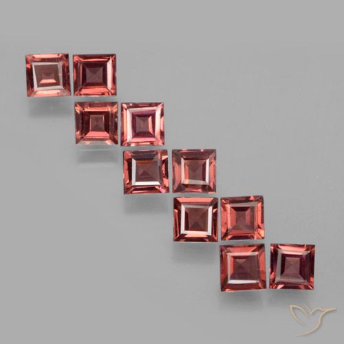 3.86ctw Natural Light Scarlet Red Pyrope Garnet, Square, VS