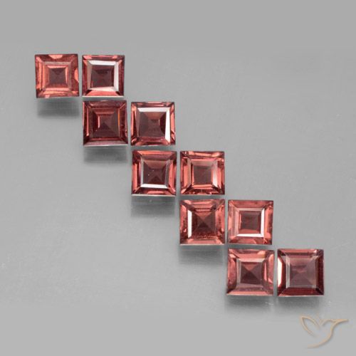 3.65 ct Square Cut Pyrope Garnet, 3.9 x 3.9 mm From Mozambique, Photo A