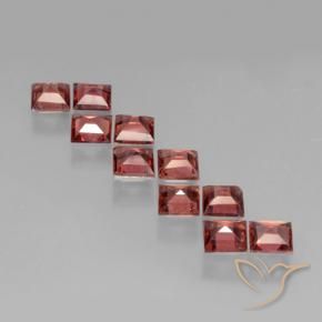 Pyrope Garnet Gemstones in 4 x 4 mm (calibrated) Size for Sale, Pyrope Garnet Stones in Light Red Color