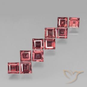 3.84 ctw Red Pyrope Garnet Stones, Natural Pyrope Garnet in Square Step-Cut Shape for Sale