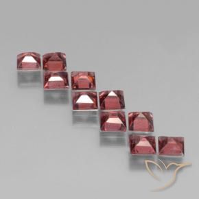 Pyrope Garnet Gemstones in 4 x 4 mm (calibrated) Size for Sale, Pyrope Garnet Stones in Medium-Dark Red Color