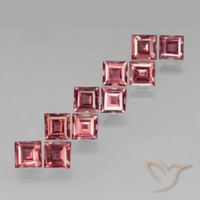 3.84 ctw Red Pyrope Garnet Stones, Natural Pyrope Garnet in Square Step-Cut Shape for Sale