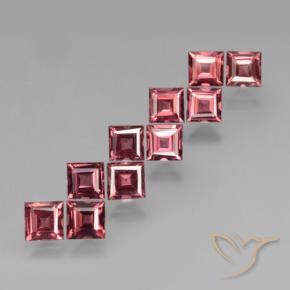 3.82 ctw Red Pyrope Garnet Stones, Natural Pyrope Garnet in Square Step-Cut Shape for Sale