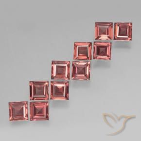 4.23 ctw Red Pyrope Garnet Stones, Natural Pyrope Garnet in Square Step-Cut Shape for Sale