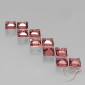 Pyrope Garnet Gemstones in 4 x 4 mm (calibrated) Size for Sale, Pyrope Garnet Stones in Light Scarlet Red Color