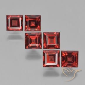 2.81 ctw Red Pyrope Garnet Stones, Natural Pyrope Garnet in Square Step-Cut Shape for Sale