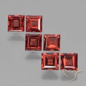 2.74 ctw Red Pyrope Garnet Stones, Natural Pyrope Garnet in Square Step-Cut Shape for Sale