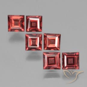2.59 ctw Red Pyrope Garnet Stones, Natural Pyrope Garnet in Square Step-Cut Shape for Sale
