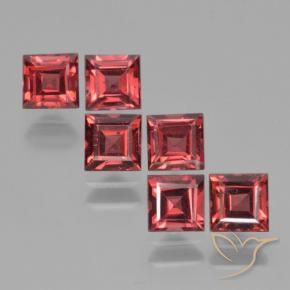 2.88 ctw Red Pyrope Garnet Stones, Natural Pyrope Garnet in Square Step-Cut Shape for Sale