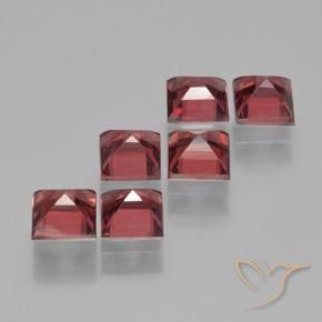 Pyrope Garnet Gemstones in 4 x 4 mm (calibrated) Size for Sale, Pyrope Garnet Stones in Medium Red Color