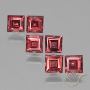 2.74 ctw Red Pyrope Garnet Stones, Natural Pyrope Garnet in Square Step-Cut Shape for Sale