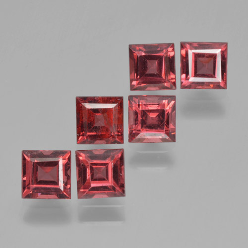 Rojo escarlata Granate Piropo Gema - 0.4ct Corte cuadrado step (ID: 464203)