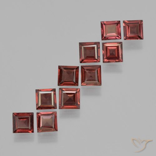 3.85ctw Natural Medium-Dark Red Pyrope Garnet, Square, VS