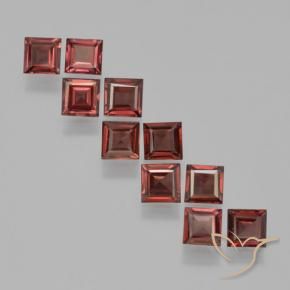 3.85 ctw Red Pyrope Garnet Stones, Natural Pyrope Garnet in Square Step-Cut Shape for Sale
