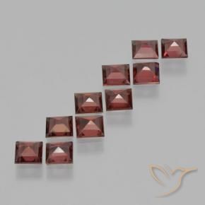 Pyrope Garnet Gemstones in 4 x 4 mm (calibrated) Size for Sale, Pyrope Garnet Stones in Medium-Dark Red Color