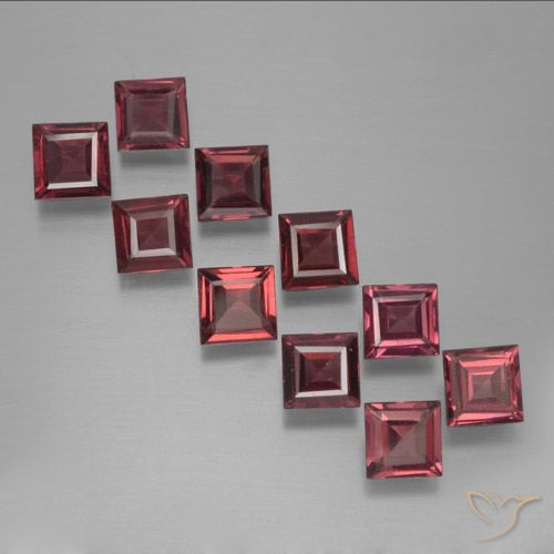 3.98ctw Natural Dark Red Pyrope Garnet, Square, VS