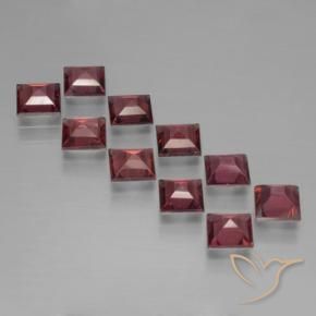 Pyrope Garnet Gemstones in 4 x 4 mm (calibrated) Size for Sale, Pyrope Garnet Stones in Dark Red Color