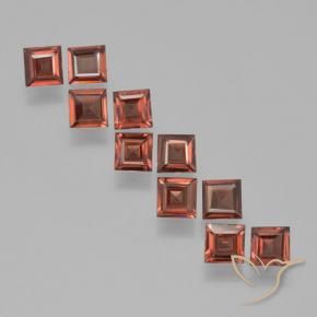 3.16 ctw Red Pyrope Garnet Stones, Natural Pyrope Garnet in Square Step-Cut Shape for Sale