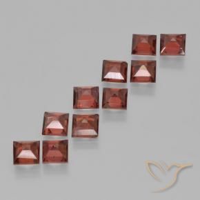 Pyrope Garnet Gemstones in 4 x 4 mm (calibrated) Size for Sale, Pyrope Garnet Stones in Medium Red Color