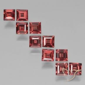 3.64 ctw Red Pyrope Garnet Stones, Natural Pyrope Garnet in Square Step-Cut Shape for Sale