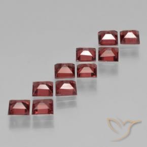 Pyrope Garnet Gemstones in 4 x 4 mm (calibrated) Size for Sale, Pyrope Garnet Stones in Deep Scarlet Red Color