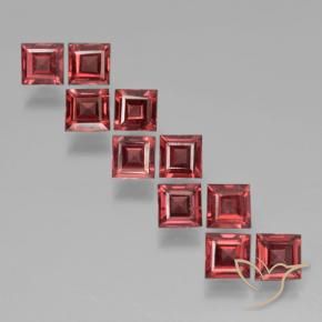 3.82 ctw Red Pyrope Garnet Stones, Natural Pyrope Garnet in Square Step-Cut Shape for Sale