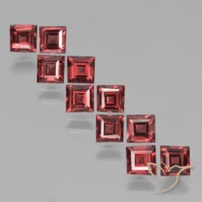 3.90 ctw Red Pyrope Garnet Stones, Natural Pyrope Garnet in Square Step-Cut Shape for Sale