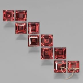 4.24 ctw Red Pyrope Garnet Stones, Natural Pyrope Garnet in Square Step-Cut Shape for Sale