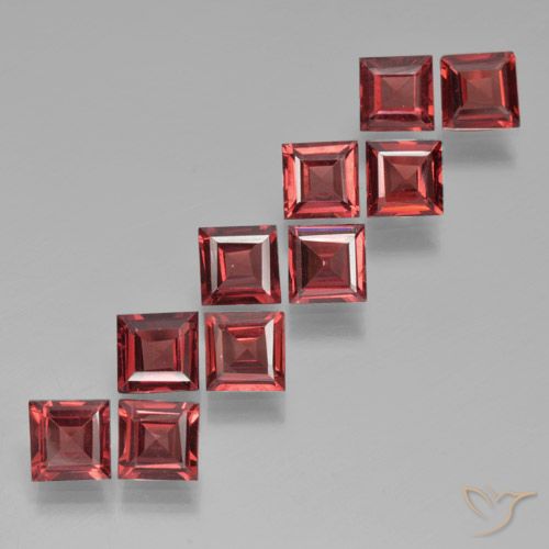 3.48ctw Natural Deep Red Pyrope Garnet, Square, VS