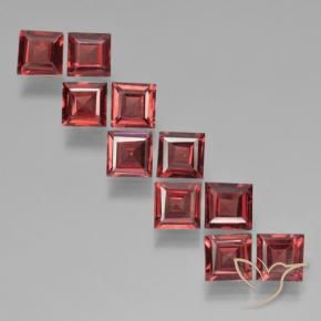 3.48 ctw Red Pyrope Garnet Stones, Natural Pyrope Garnet in Square Step-Cut Shape for Sale