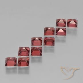 Pyrope Garnet Gemstones in 4 x 4 mm (calibrated) Size for Sale, Pyrope Garnet Stones in Deep Red Color