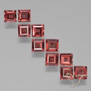 3.94 ctw Red Pyrope Garnet Stones, Natural Pyrope Garnet in Square Step-Cut Shape for Sale