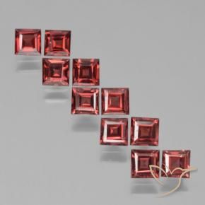 3.91 ctw Red Pyrope Garnet Stones, Natural Pyrope Garnet in Square Step-Cut Shape for Sale