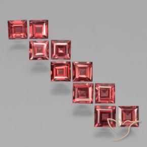 4.20 ctw Red Pyrope Garnet Stones, Natural Pyrope Garnet in Square Step-Cut Shape for Sale
