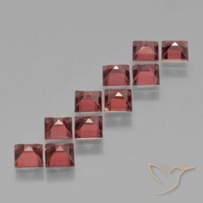 Pyrope Garnet Gemstones in 4 x 4 mm (calibrated) Size for Sale, Pyrope Garnet Stones in Medium Red Color