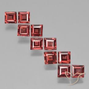 3.89 ctw Red Pyrope Garnet Stones, Natural Pyrope Garnet in Square Step-Cut Shape for Sale