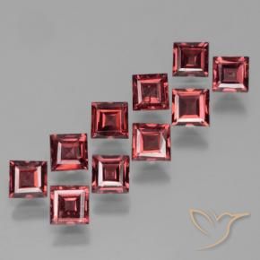 4.14 ctw Red Pyrope Garnet Stones, Natural Pyrope Garnet in Square Step-Cut Shape for Sale