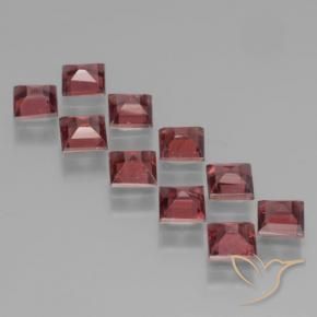 Pyrope Garnet Gemstones in 4 x 4 mm (calibrated) Size for Sale, Pyrope Garnet Stones in Medium Red Color