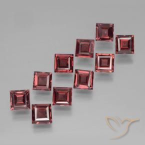 3.71 ctw Red Pyrope Garnet Stones, Natural Pyrope Garnet in Square Step-Cut Shape for Sale