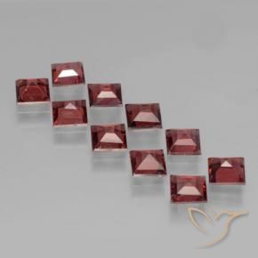 Pyrope Garnet Gemstones in 4 x 4 mm (calibrated) Size for Sale, Pyrope Garnet Stones in Medium Red Color