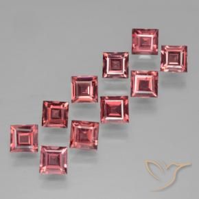 3.82 ctw Red Pyrope Garnet Stones, Natural Pyrope Garnet in Square Step-Cut Shape for Sale