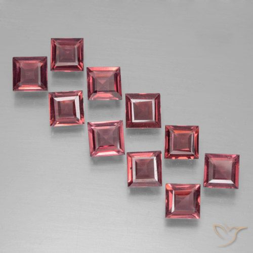3.41ctw Natural Pinkish Red Pyrope Garnet, Square, VS
