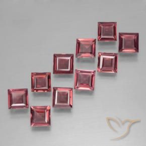 3.41 ctw Red Pyrope Garnet Stones, Natural Pyrope Garnet in Square Step-Cut Shape for Sale