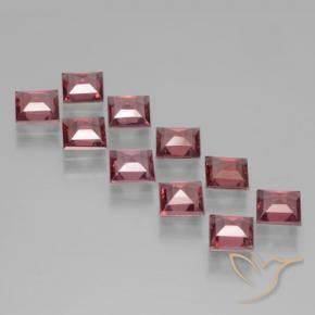 Pyrope Garnet Gemstones in 4 x 4 mm (calibrated) Size for Sale, Pyrope Garnet Stones in Pinkish Red Color