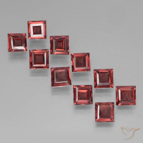 3.70ctw Natural Deep Red Pyrope Garnet, Square, VS