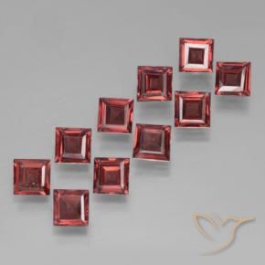 3.70 ctw Red Pyrope Garnet Stones, Natural Pyrope Garnet in Square Step-Cut Shape for Sale