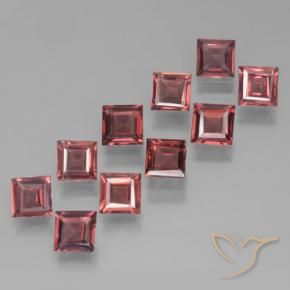 3.87 ctw Red Pyrope Garnet Stones, Natural Pyrope Garnet in Square Step-Cut Shape for Sale